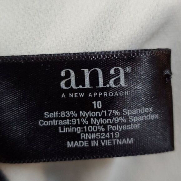 A.N.A. NWT bathing suit top. Size 10, Baby Doll Y2K Classic black. - Picture 7 of 8